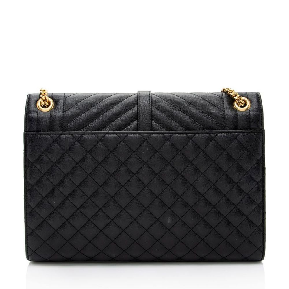Saint Laurent Mixed Matelasse Grain de Poudre Monogram Large Envelope Bag - Picture 3 of 15